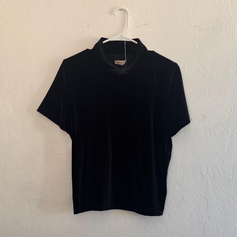 Madewell Black Velvet Top